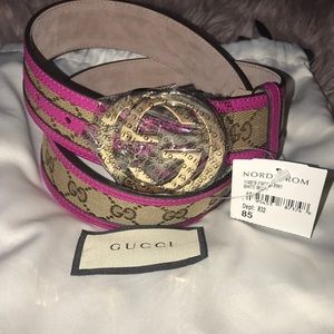 baby pink gucci belt